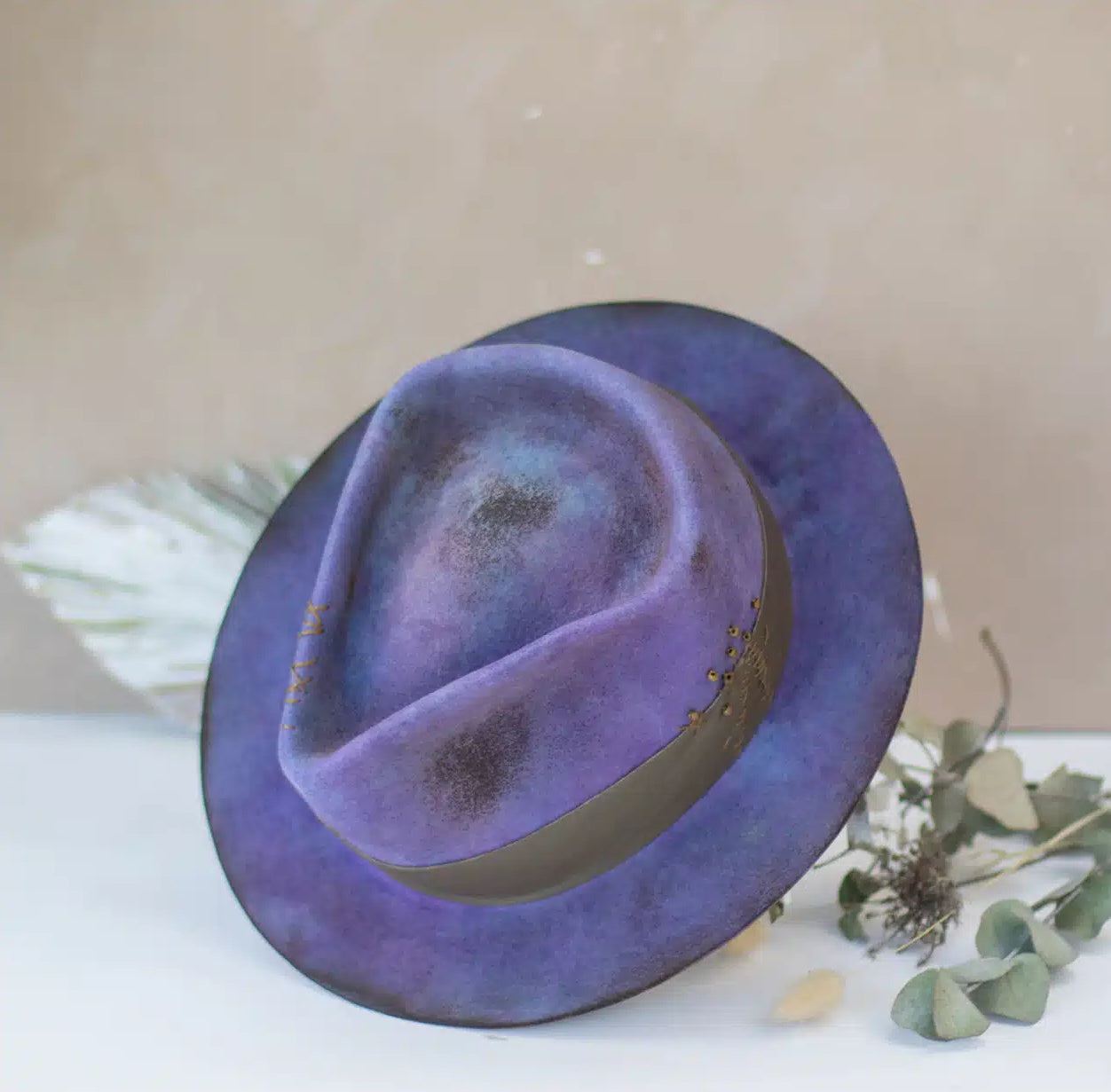 Blue Dyed Hat & Turquoise